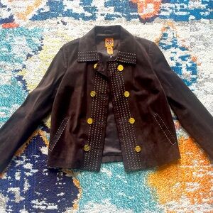 Great condition Tory Burch brown leather jacket size 6.